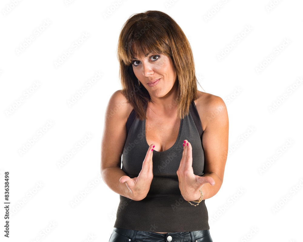 Woman doing surprise gesture Woman doing surprise gesture