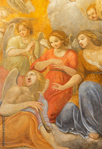Rome - Fresco of angels choirs in San Agostino church