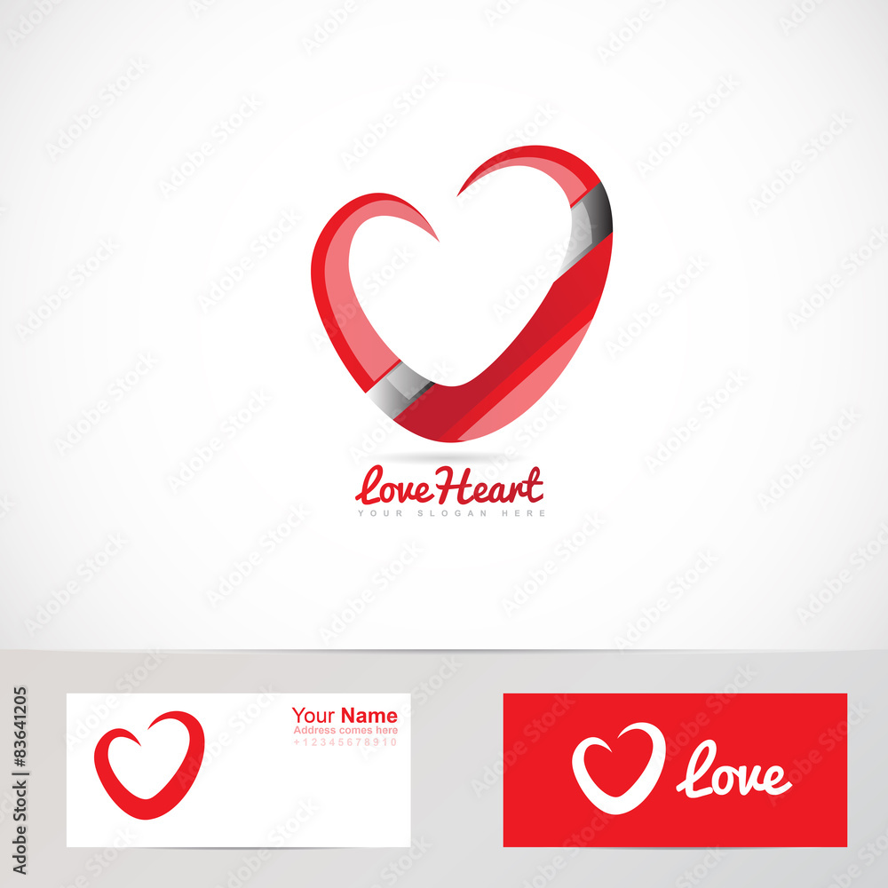 Love red heart logo Love red heart logo