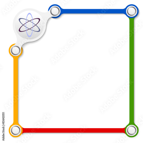 Vector colored box for your text and science symbol