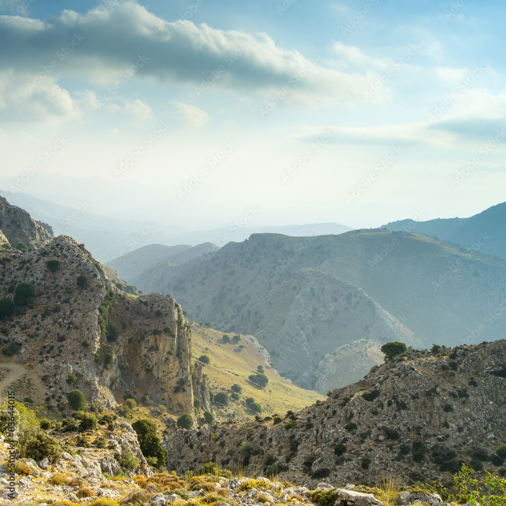 mountains landscape on Crete in Greece