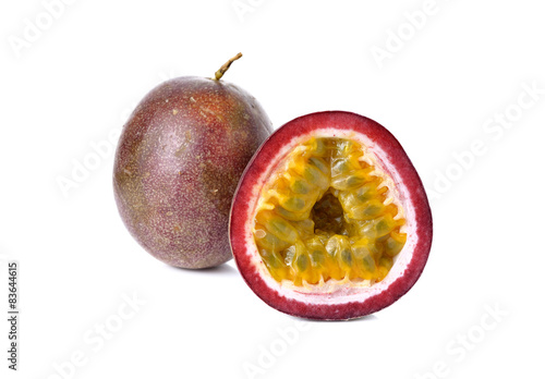 passion fruits on white background
