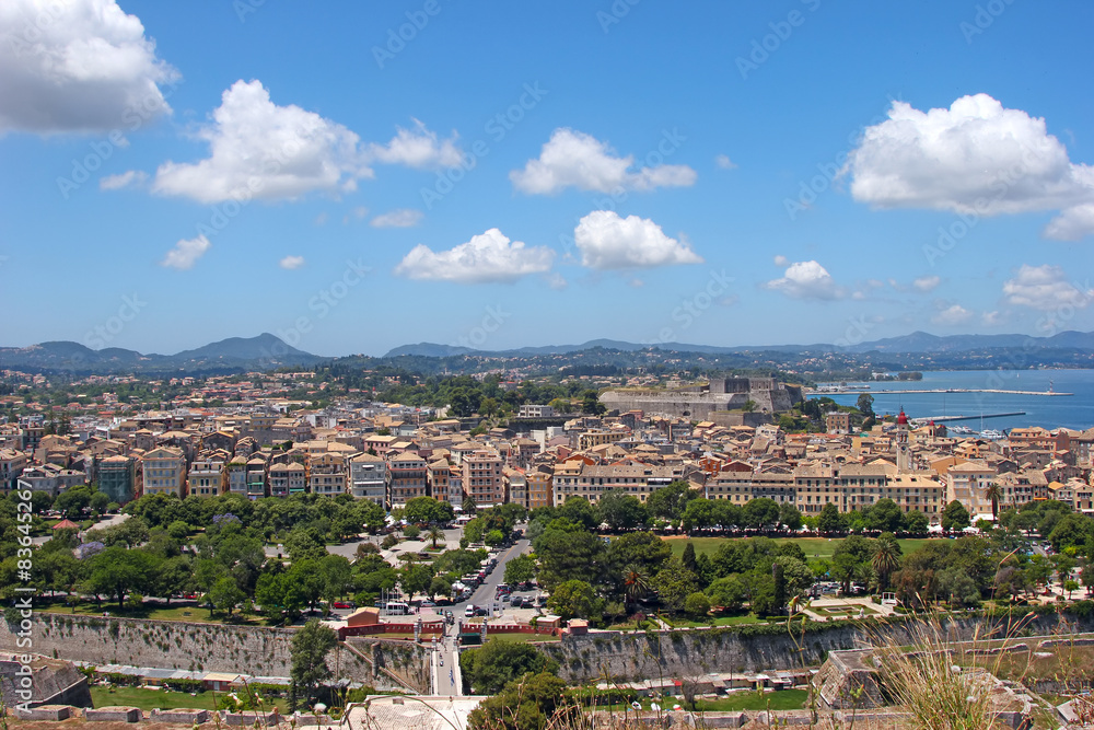 Aerial view of a mediterranean town