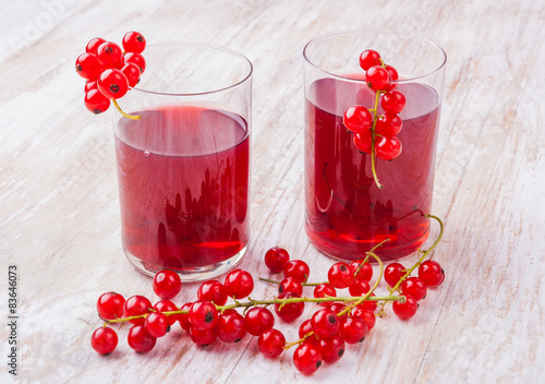 Red currant drink in glassen photo