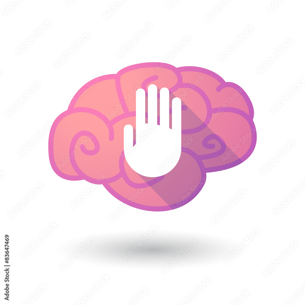 Brain icon with a hand Brain icon with a hand