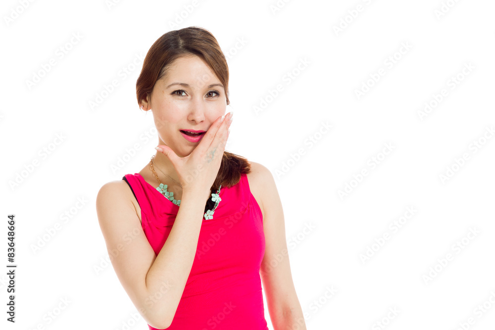 Model isolated covering mouth