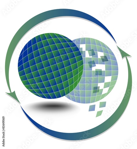 Environmental motif with globe and motif with a globe 