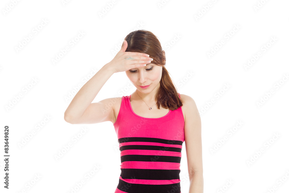 Model hiding face shame Model hiding face shame