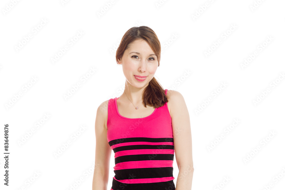 Model isolated sticking tongue out Model isolated sticking tongue out