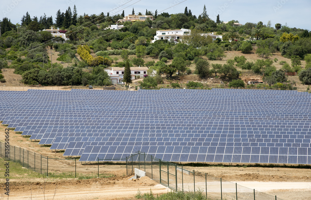 Commercial solar panels in a countryside area. Portugal Europe Commercial solar panels in a countryside area. Portugal Europe