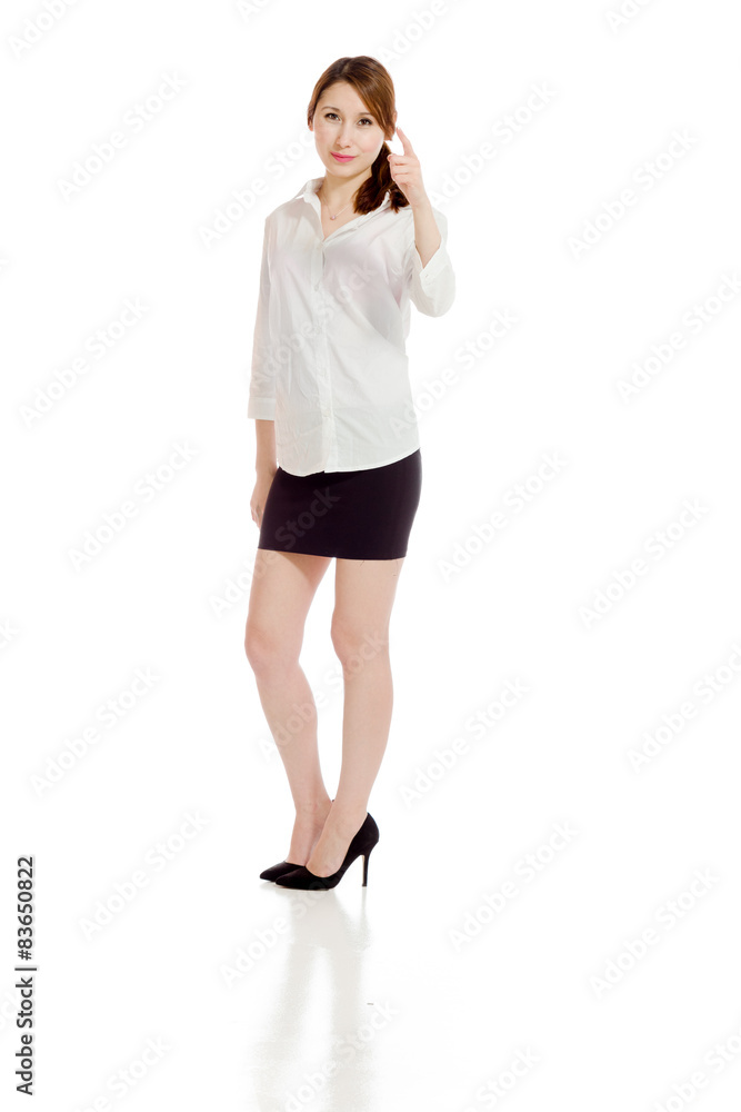 Model angry scolding and pointing Model angry scolding and pointing