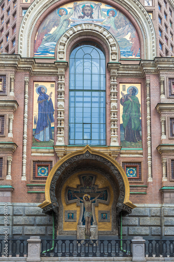 Part of facade of the church of Saviour on Spilled Blood