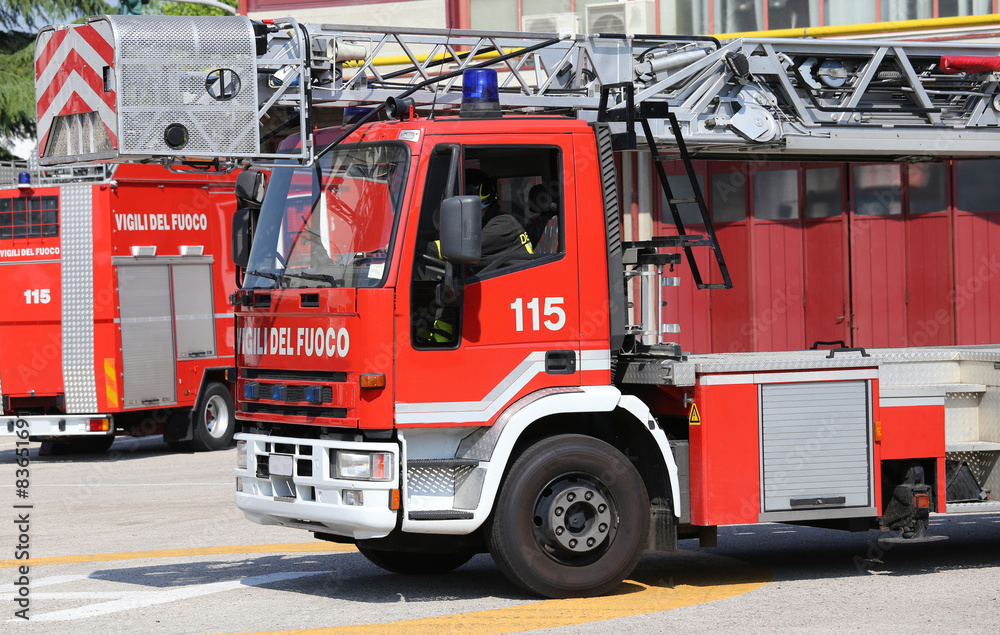 italian truck with metal scale of firefighters italian truck with metal scale of firefighters