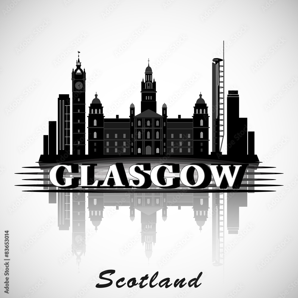 Modern Glasgow City Skyline Design. Scotland