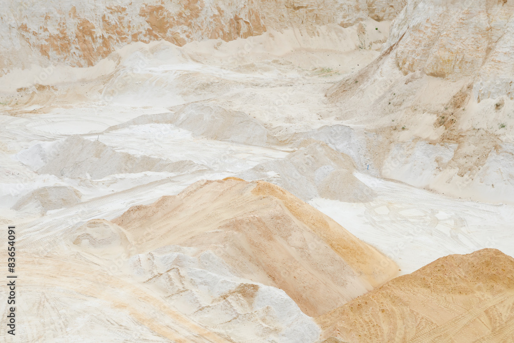 Sand pit mining industrial quartz - obrazy, fototapety, plakaty 