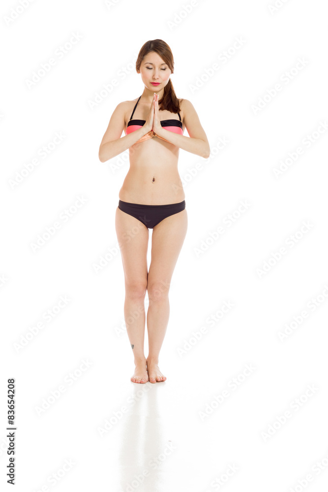 Model isolated praying Model isolated praying