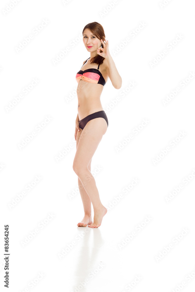 Model isolated ok sign Model isolated ok sign