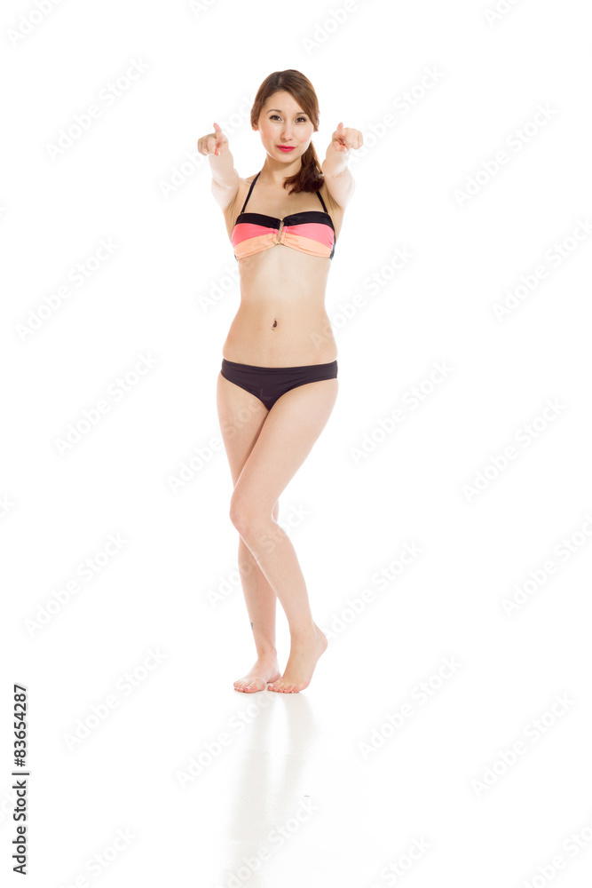 Model pointing to camera Model pointing to camera