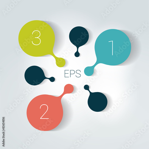 Circle number diagram, options, step by step template.