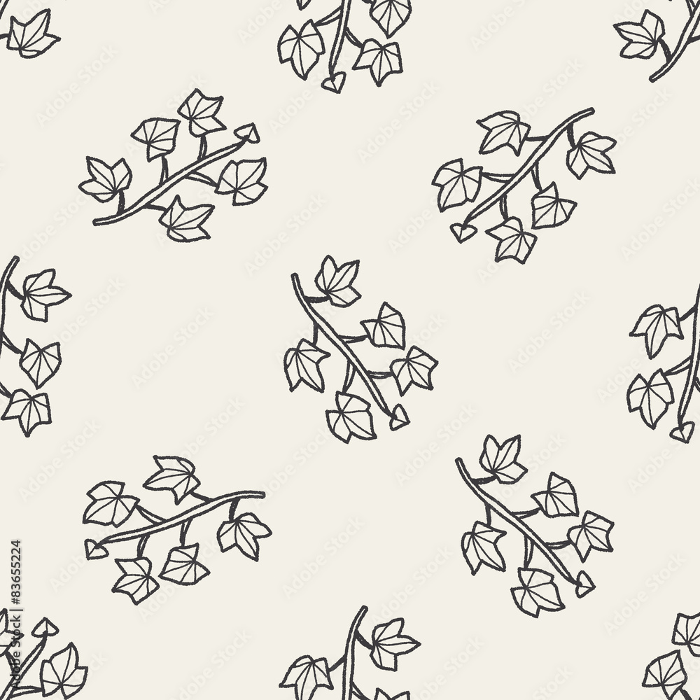 plant doodle seamless pattern background plant doodle seamless pattern background