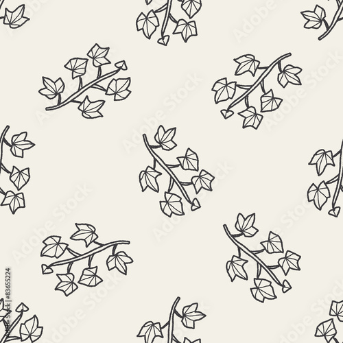 plant doodle seamless pattern background