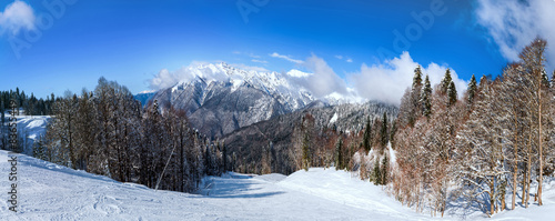Wallpaper Mural Krasnaya Polyana Sochi mountains snow ski sky descent speed Torontodigital.ca