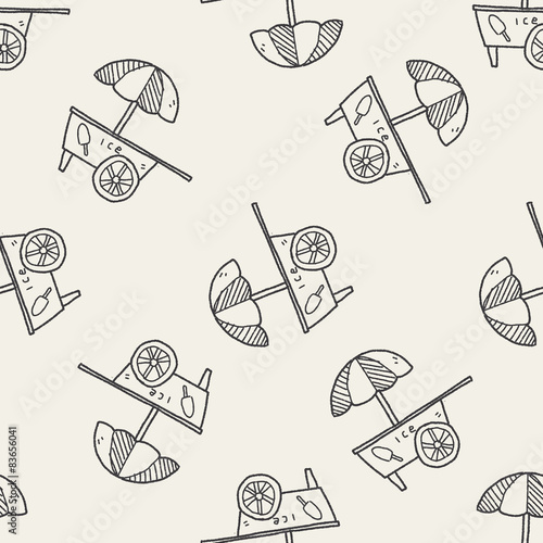 ice cream store doodle seamless pattern background