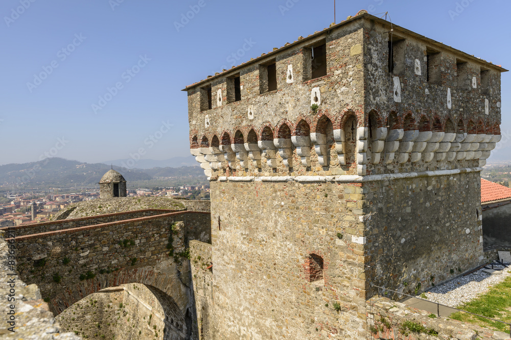 tower and bridge at Sarzanello fortress, Sarzana