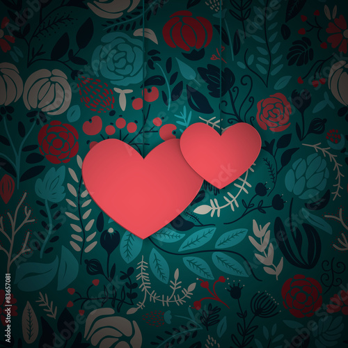Illustration of beautiful hand drawn flowers 