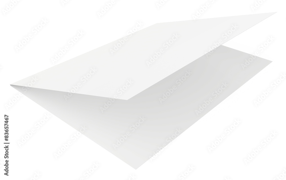 Realistic 3D rendering folded sheet of paper Realistic 3D rendering folded sheet of paper