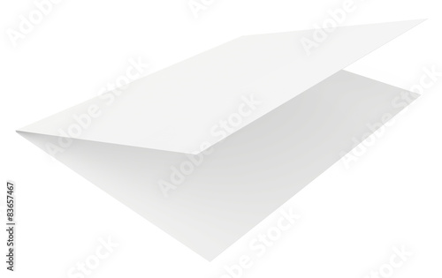 Realistic 3D rendering folded sheet of paper