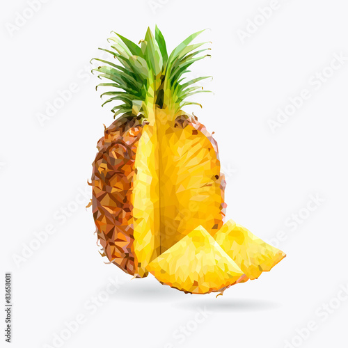 Pineapple. Vector illustration on a white background, isolated.