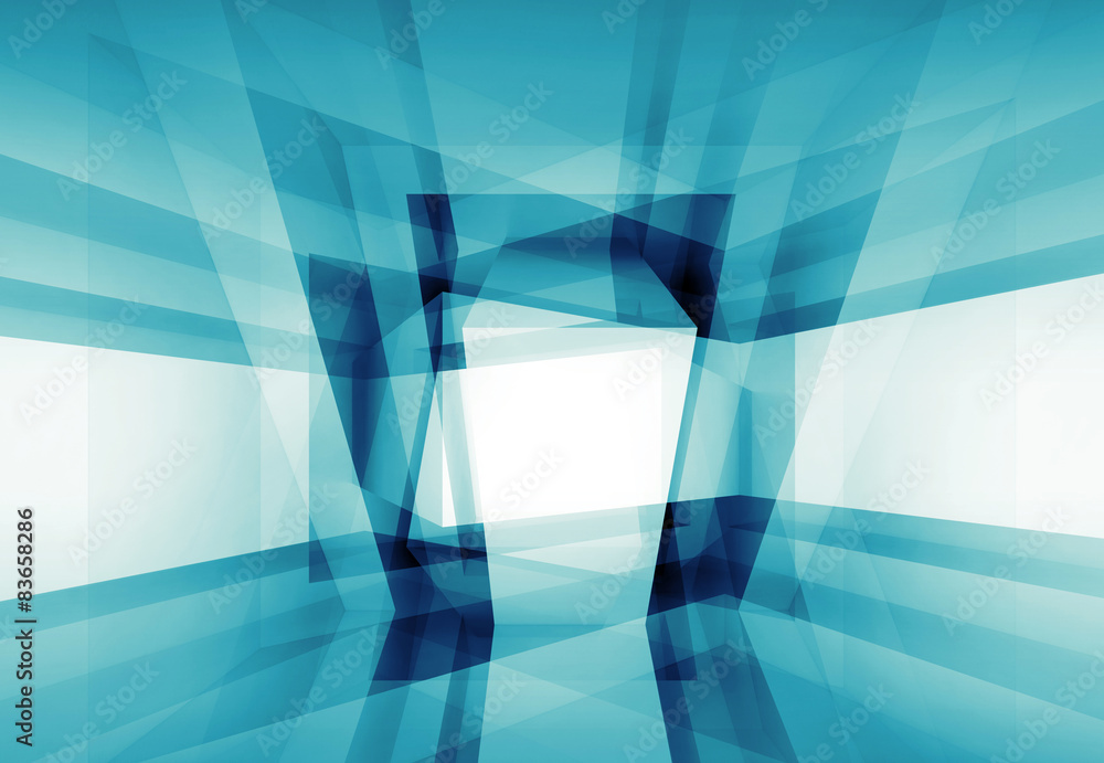 Obraz premium Abstract blue 3 d interior background