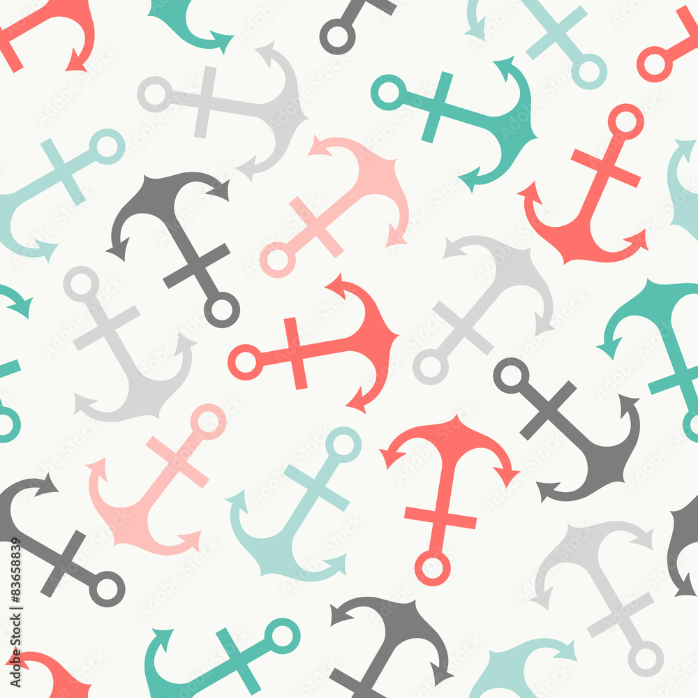 Seamless vector pattern of anchor shape and line Seamless vector pattern of anchor shape and line