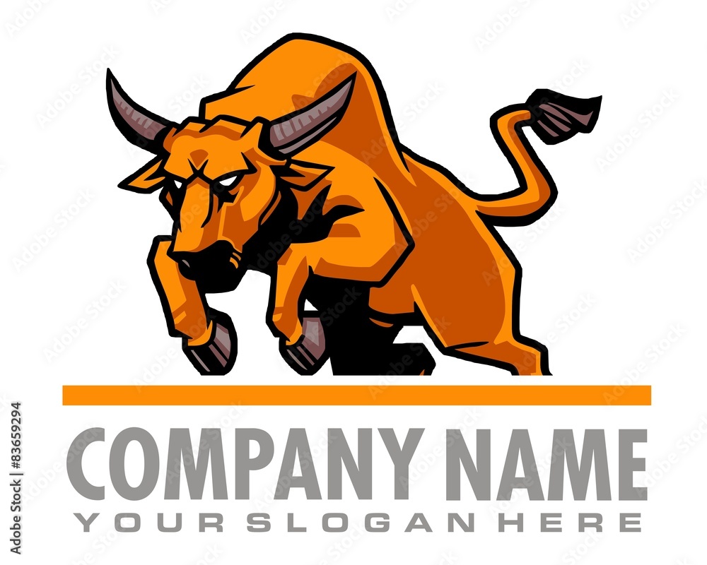 Naklejka premium orange bull jumping