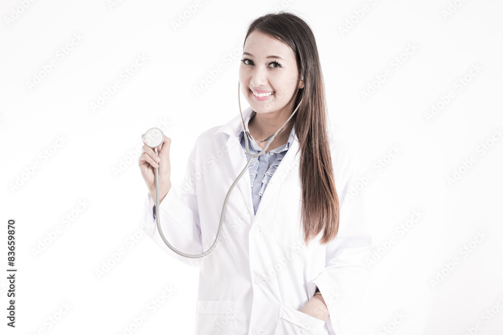 Smiling medical doctor woman with stethoscope Smiling medical doctor woman with stethoscope