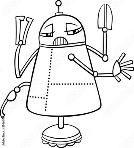 robot cartoon coloring page