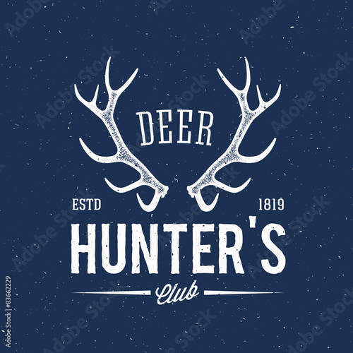 Deer Hunters Club Abstract Vintage Label or Logo Template with