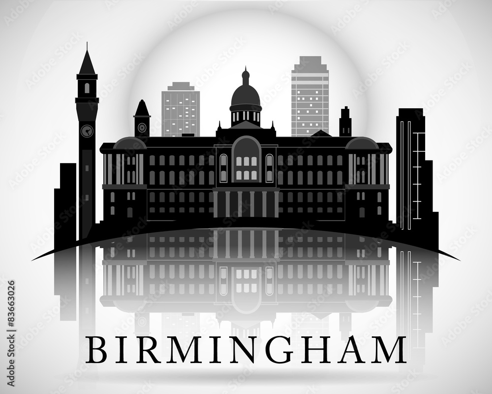 Modern Birmingham City Skyline Design. England Modern Birmingham City Skyline Design. England