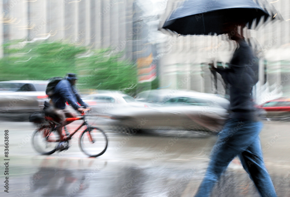 Obraz premium rainy day motion blur