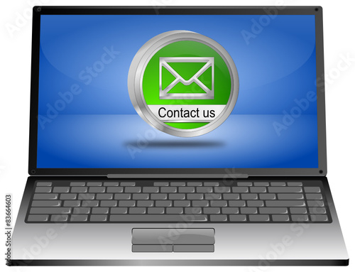 Laptop mit Contact us Button