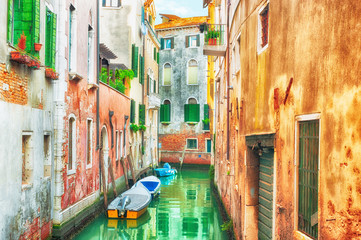 HDR - Narrow canal in Venice, Italy.