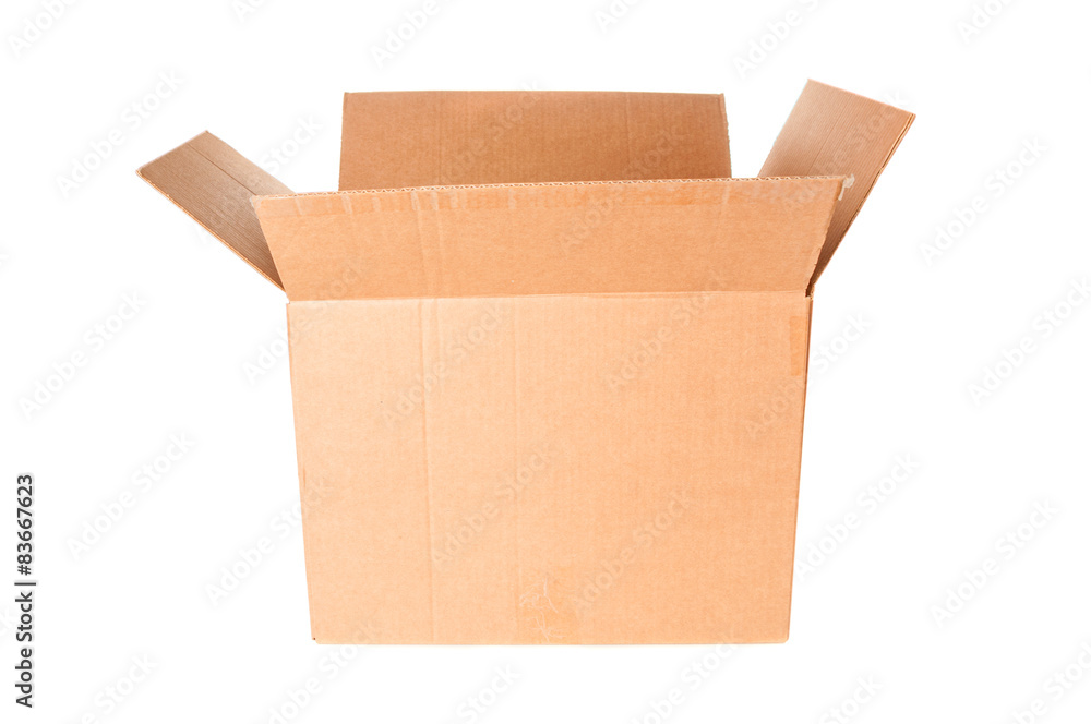 Open cardboard box