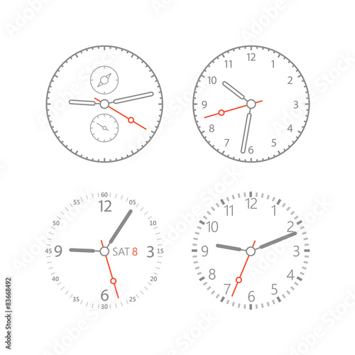 Modern digital watch dials template