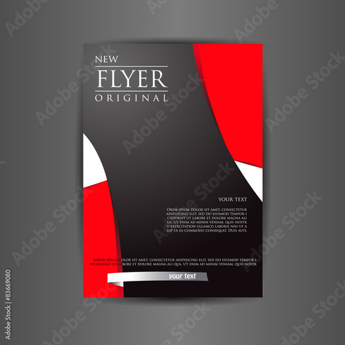 Flyer in black and red colour for business. Cover for documents.