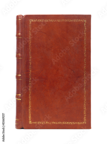 Leather bound vintage book cover