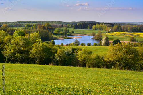 Fototapeta Naklejka Na Ścianę i Meble -  Colorful spring landscape with lake