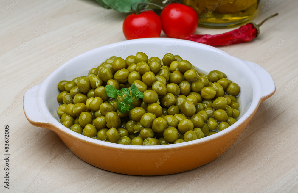 Green canned peas Green canned peas
