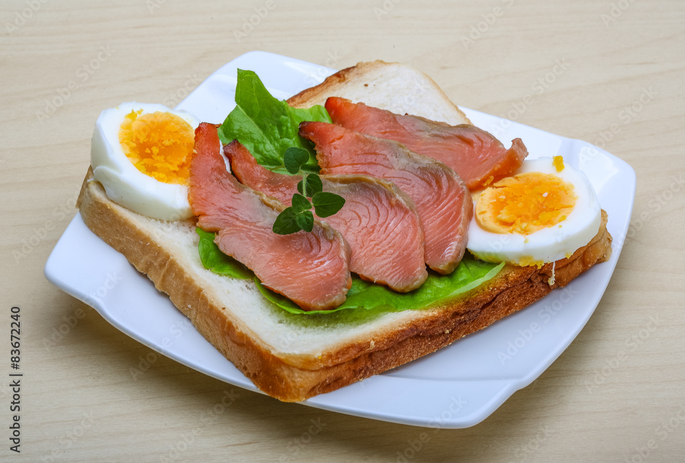 Sandwich with salmon Sandwich with salmon