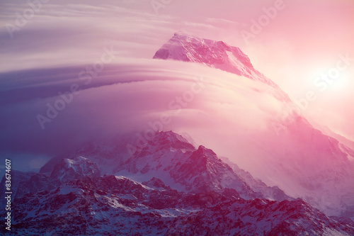 sunrise in the mountains